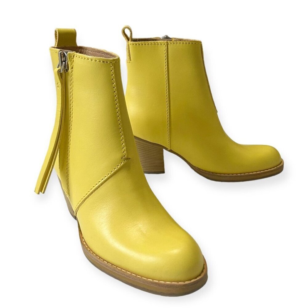Acne Studios Pistol Boots in Lemon Yellow Leather – Size 37 – New in Box - Picture 1 of 16